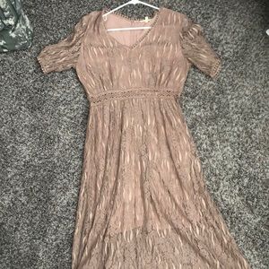 Floor length mauve dress